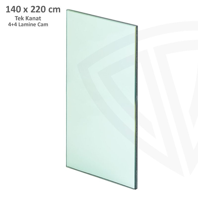 140x220cm Tek Kanat için 4+4 Lamine Cam
