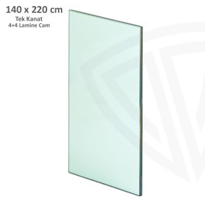 140x220cm Tek Kanat için 4+4 Lamine Cam