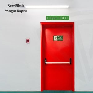 90x215cm Yangına Dayanıklı Kapı (Panik Bar ve Dış Kol Dahil)