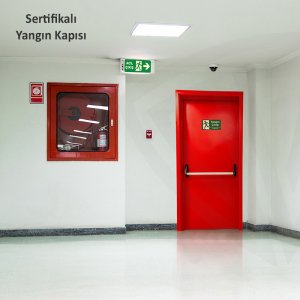 110x215cm Yangına Dayanıklı Kapı (Panik Bar ve Dış Kol Dahil)